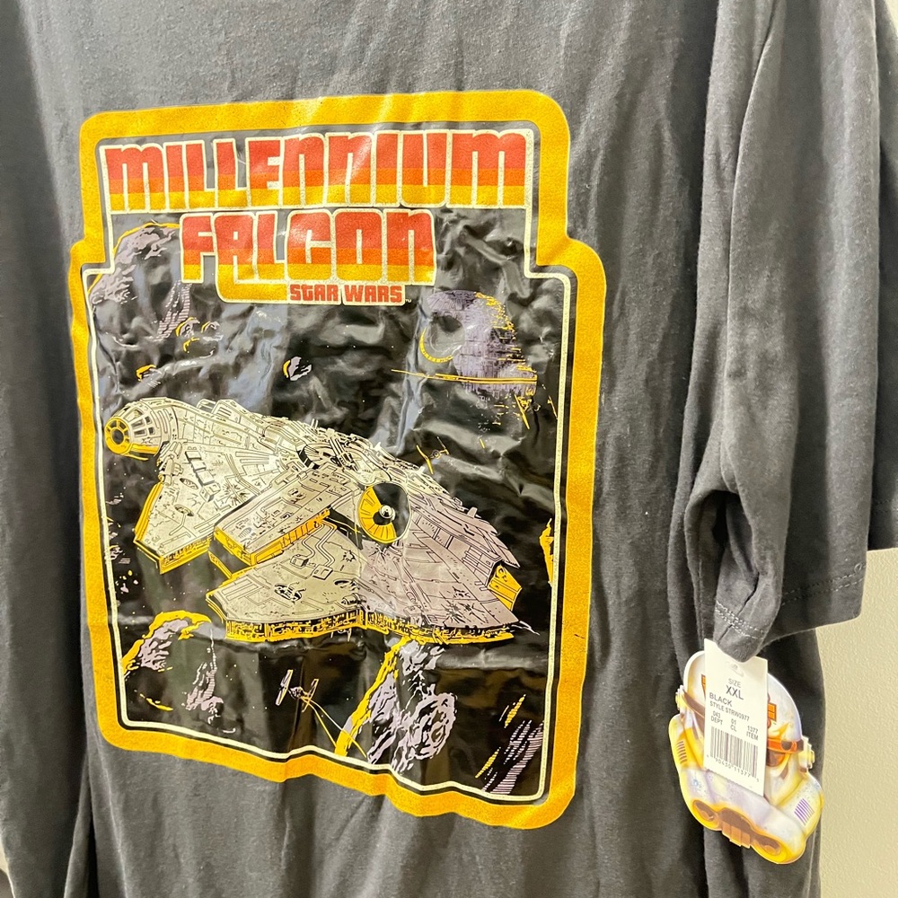 NWT- Star Wars Millennium Falcon Long Sleeve Tee - Gray
